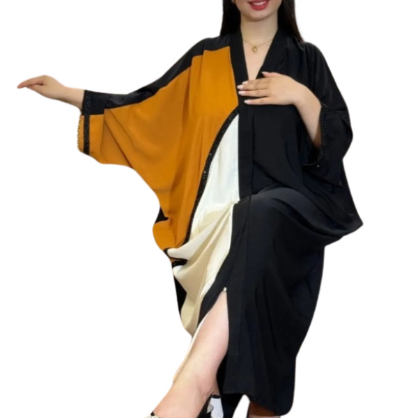 عبايات ثوب روزا باللسطراس مع الشال – Image 2